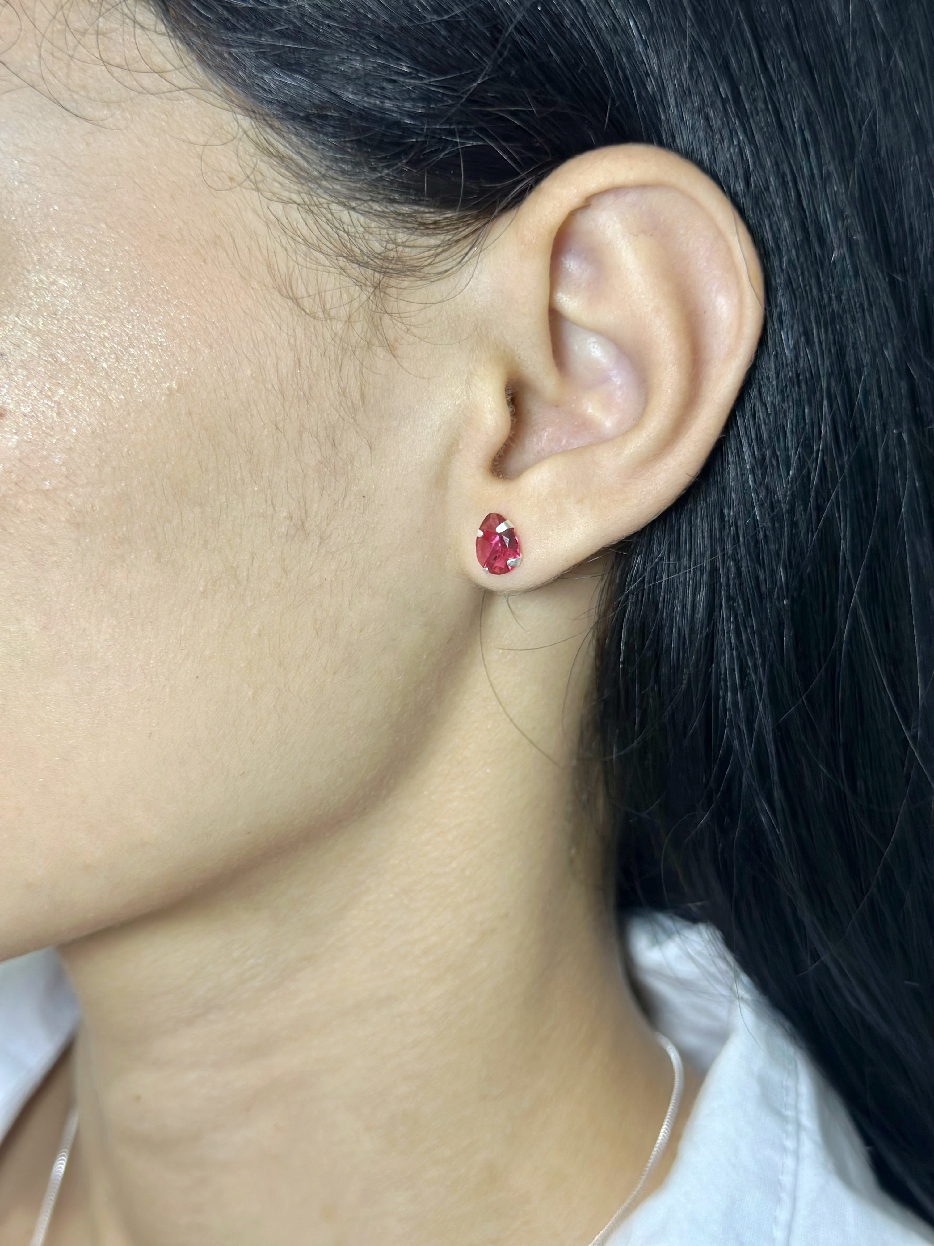 Conjunto zircônia 6mm rosa pink