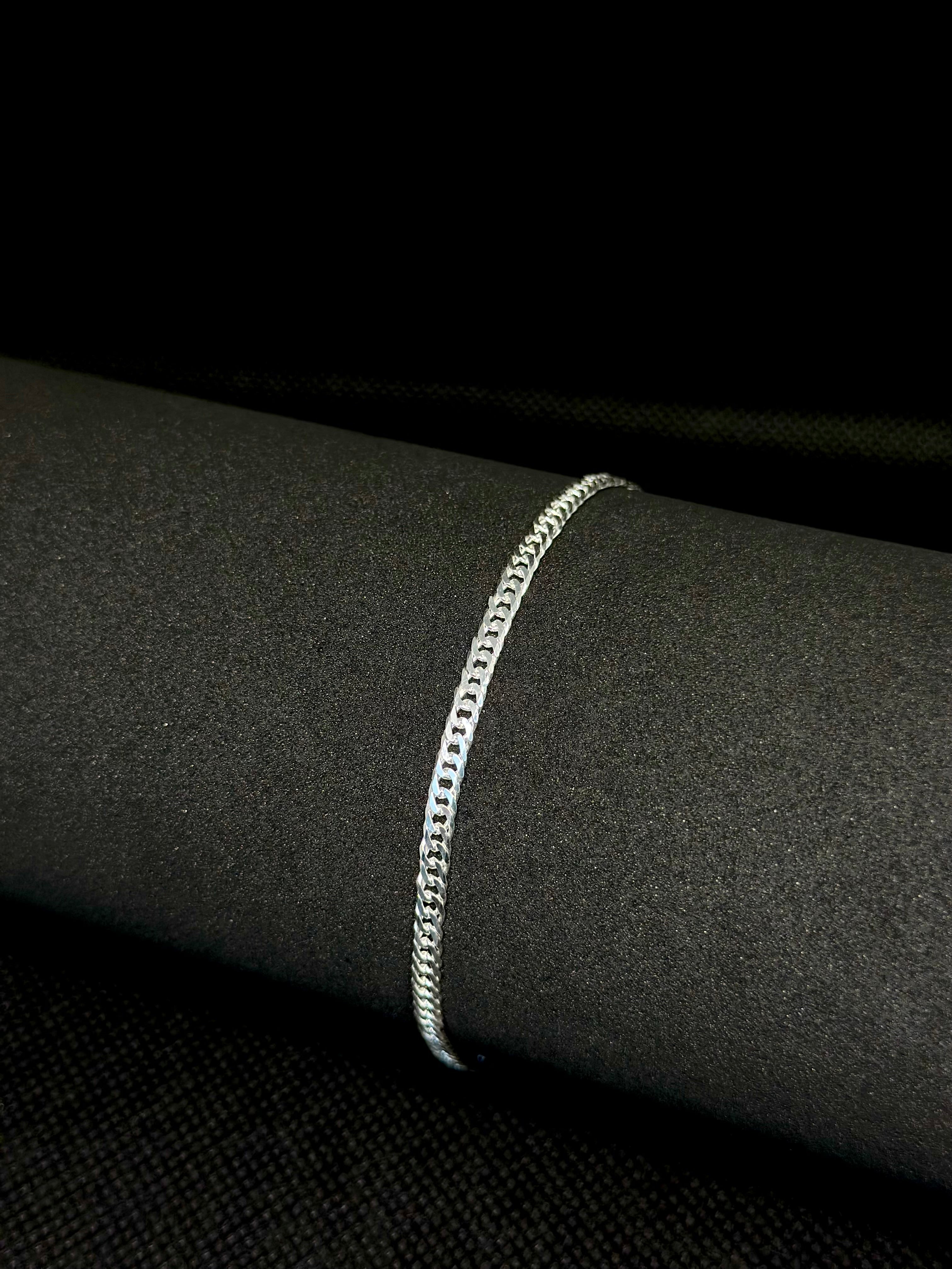 Pulseira Grumet Flat 3mm 20cm em Prata 925 Legítima – Masculina