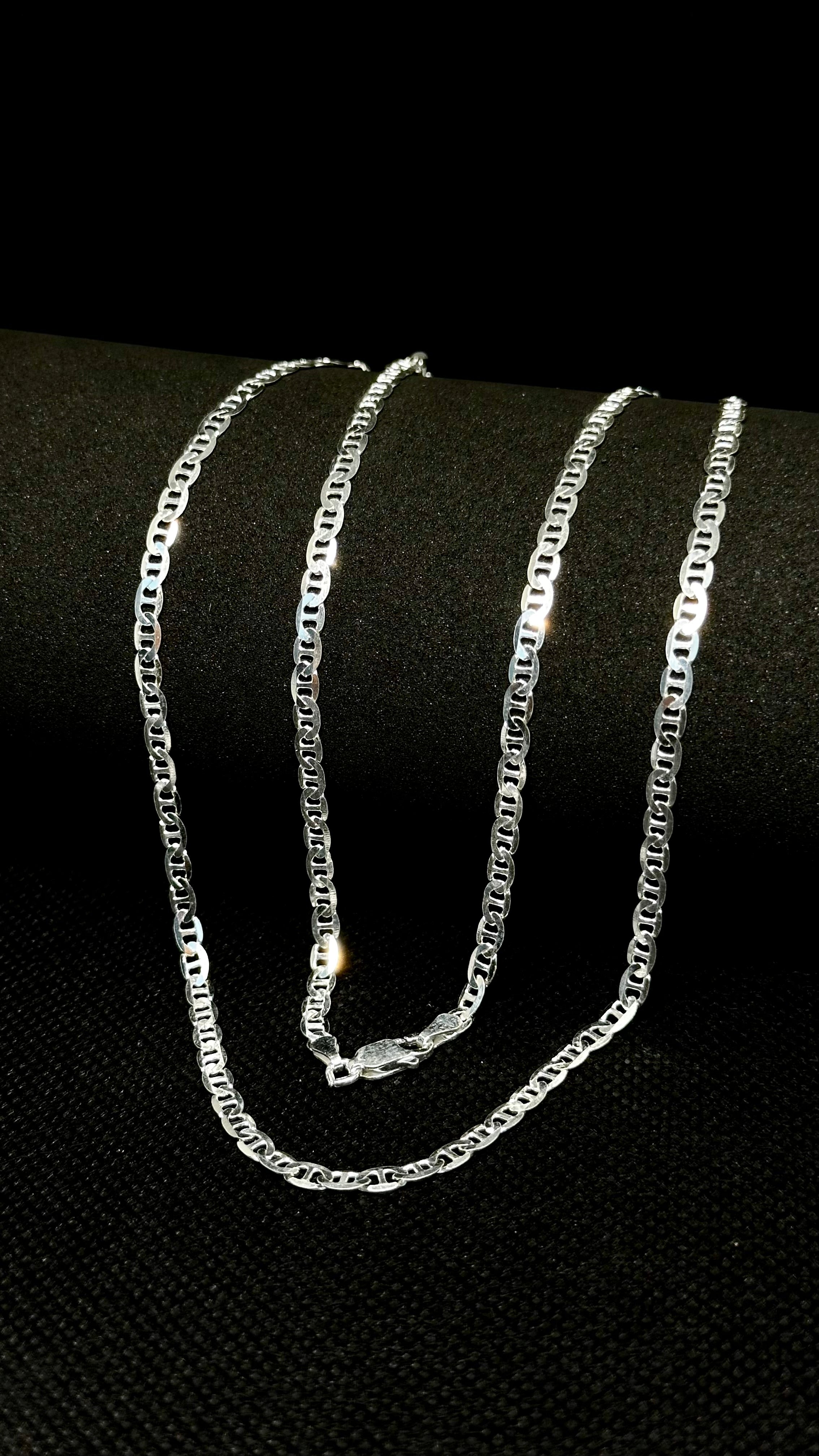 Corrente Piastrine Prata 925 – 3,2mm 60cm | Masculina | Garantia Vitalícia