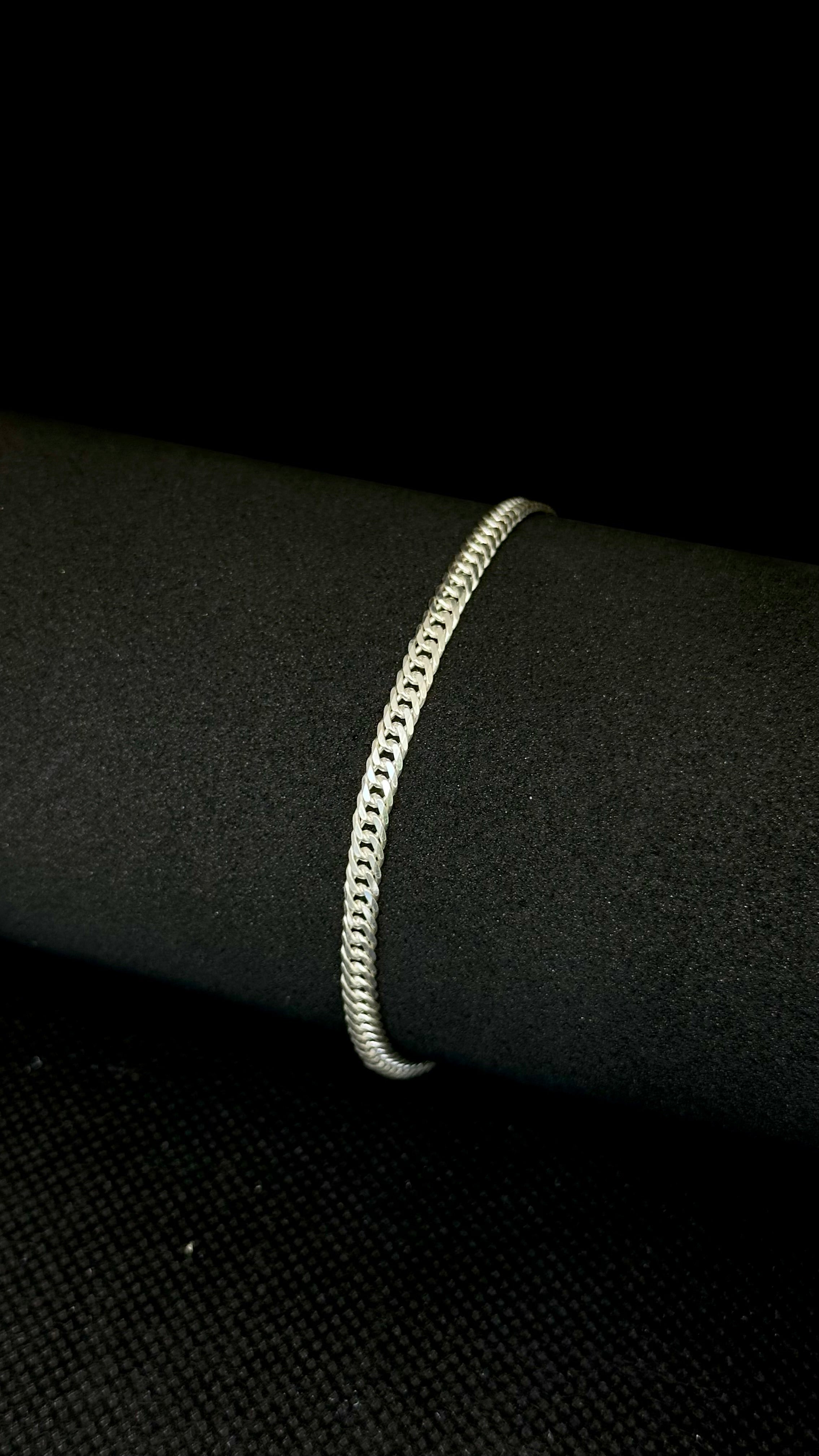 Pulseira Elo Duplo Masculina 3mm 20cm em Prata 925 Legítima – Alta Qualidade e Garantia Vitalícia