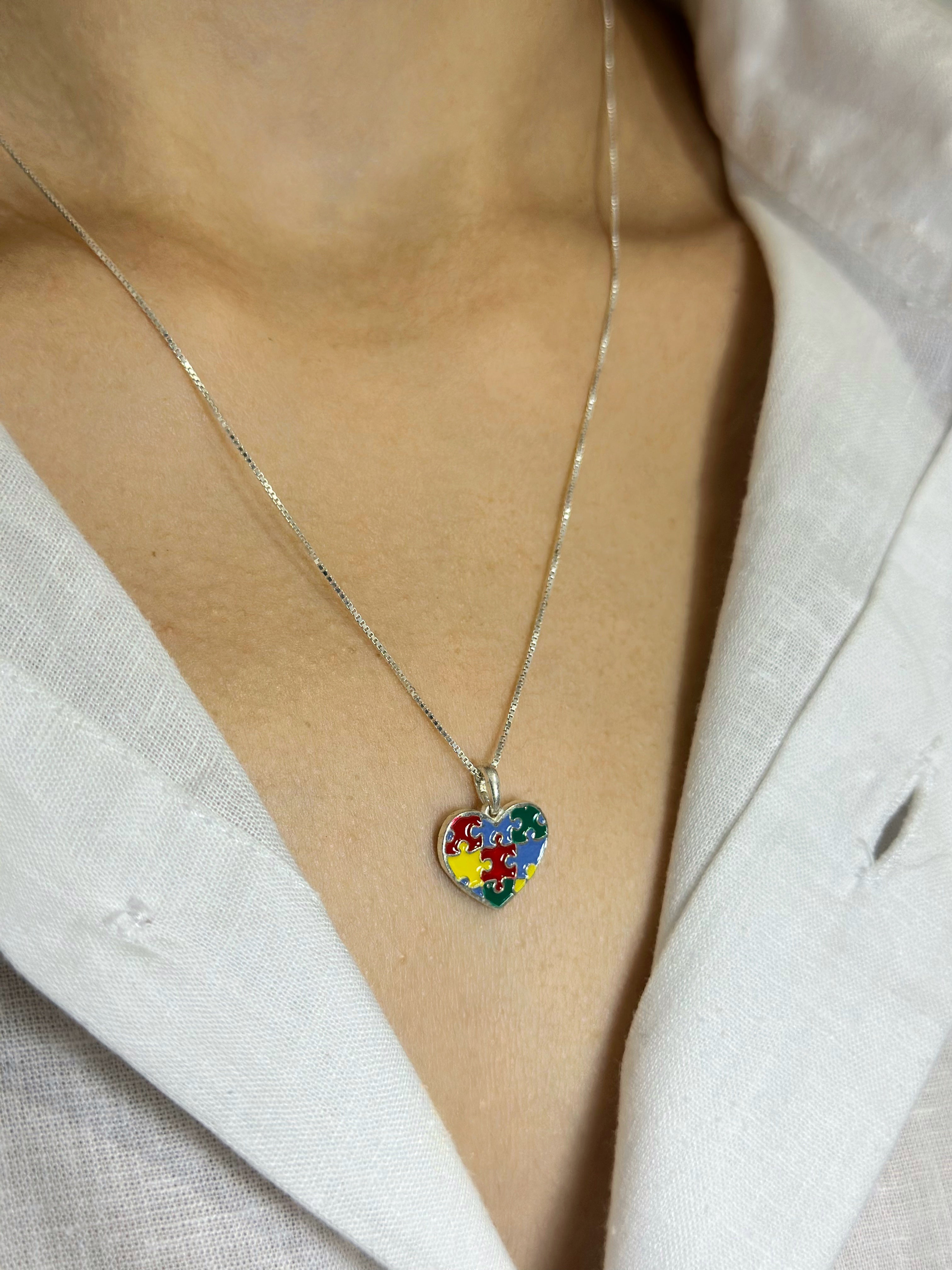 Conjunto Autismo Feminino em Prata 925 Legítima – Design Exclusivo com Garantia Vitalícia