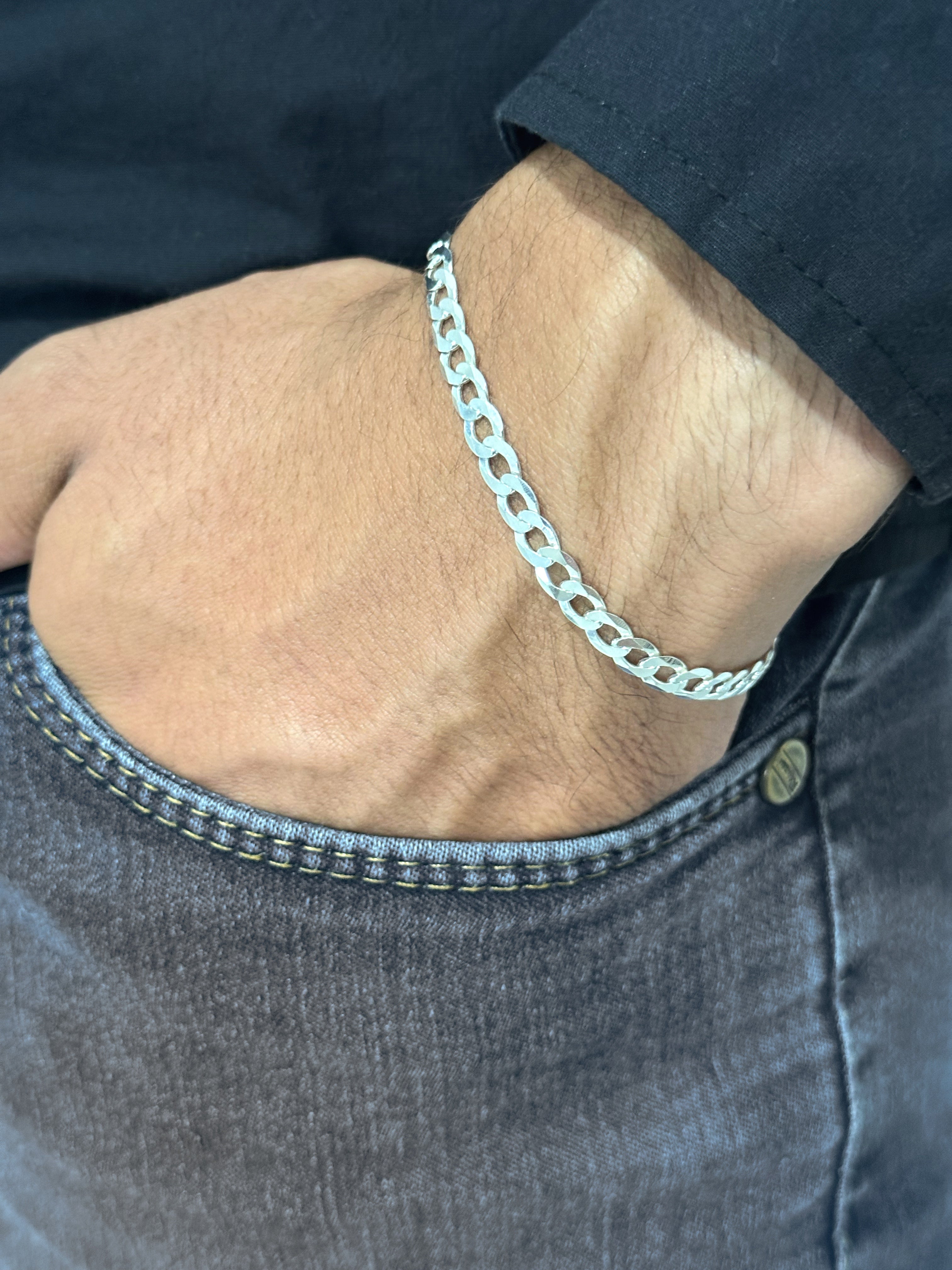 Pulseira Grumet  Prata 925 – 5mm 20cm | Masculina | Garantia Vitalícia