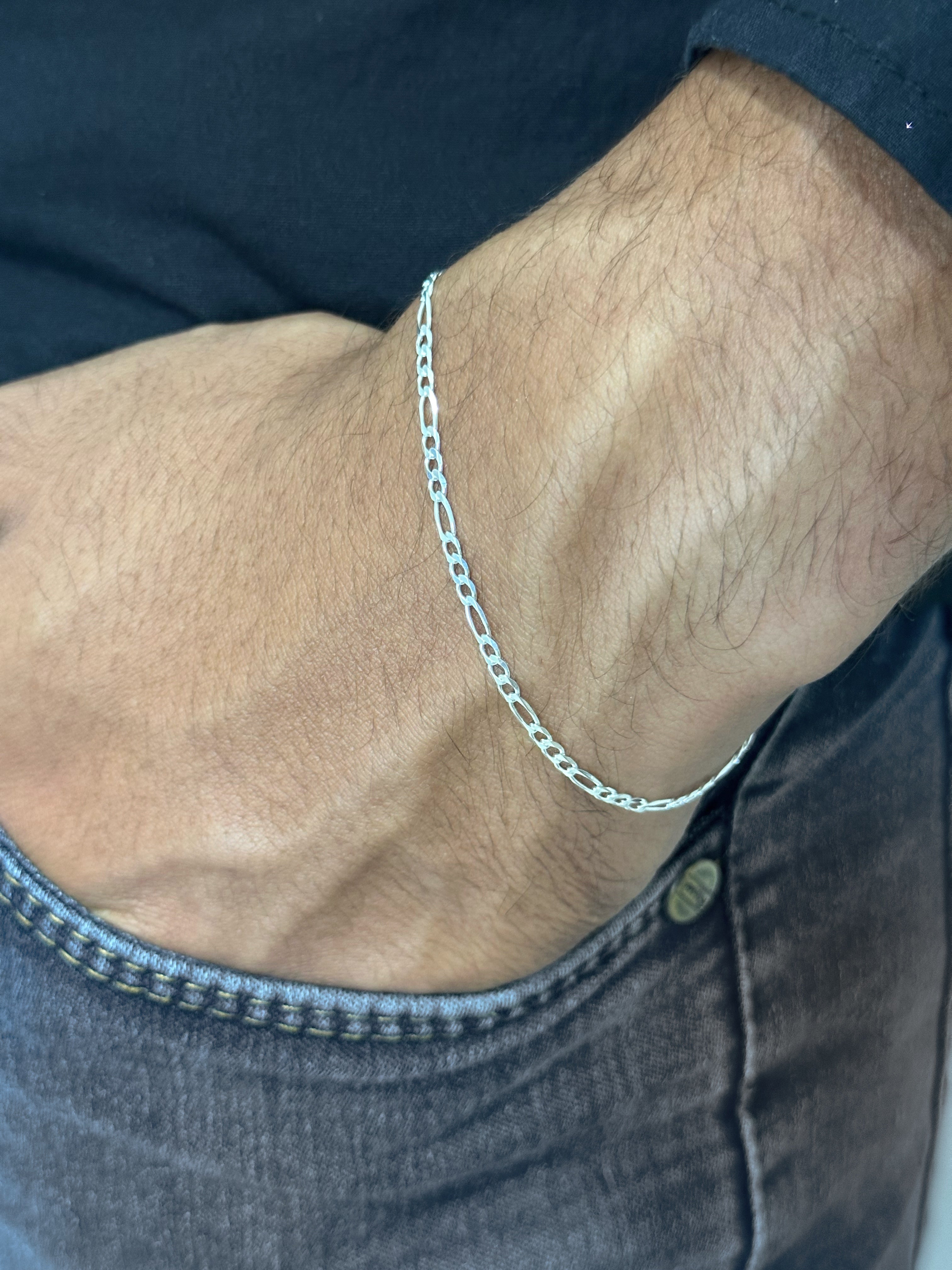 Pulseira 3x1 2,5mm 20cm em Prata 925 Legítima – Masculina