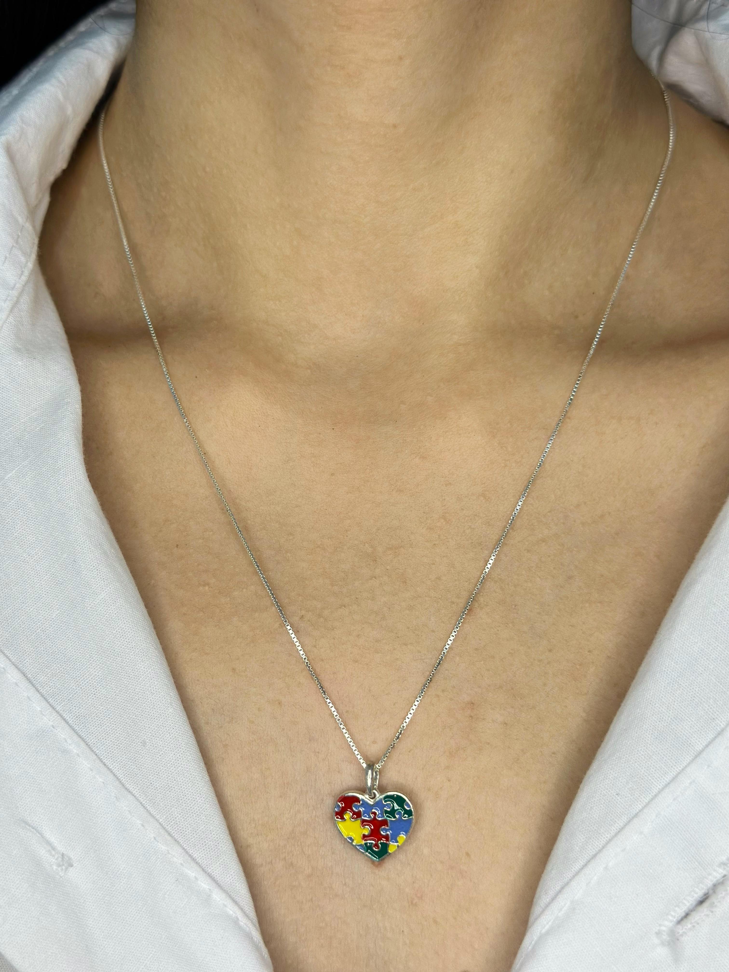 Conjunto Autismo Feminino em Prata 925 Legítima – Design Exclusivo com Garantia Vitalícia