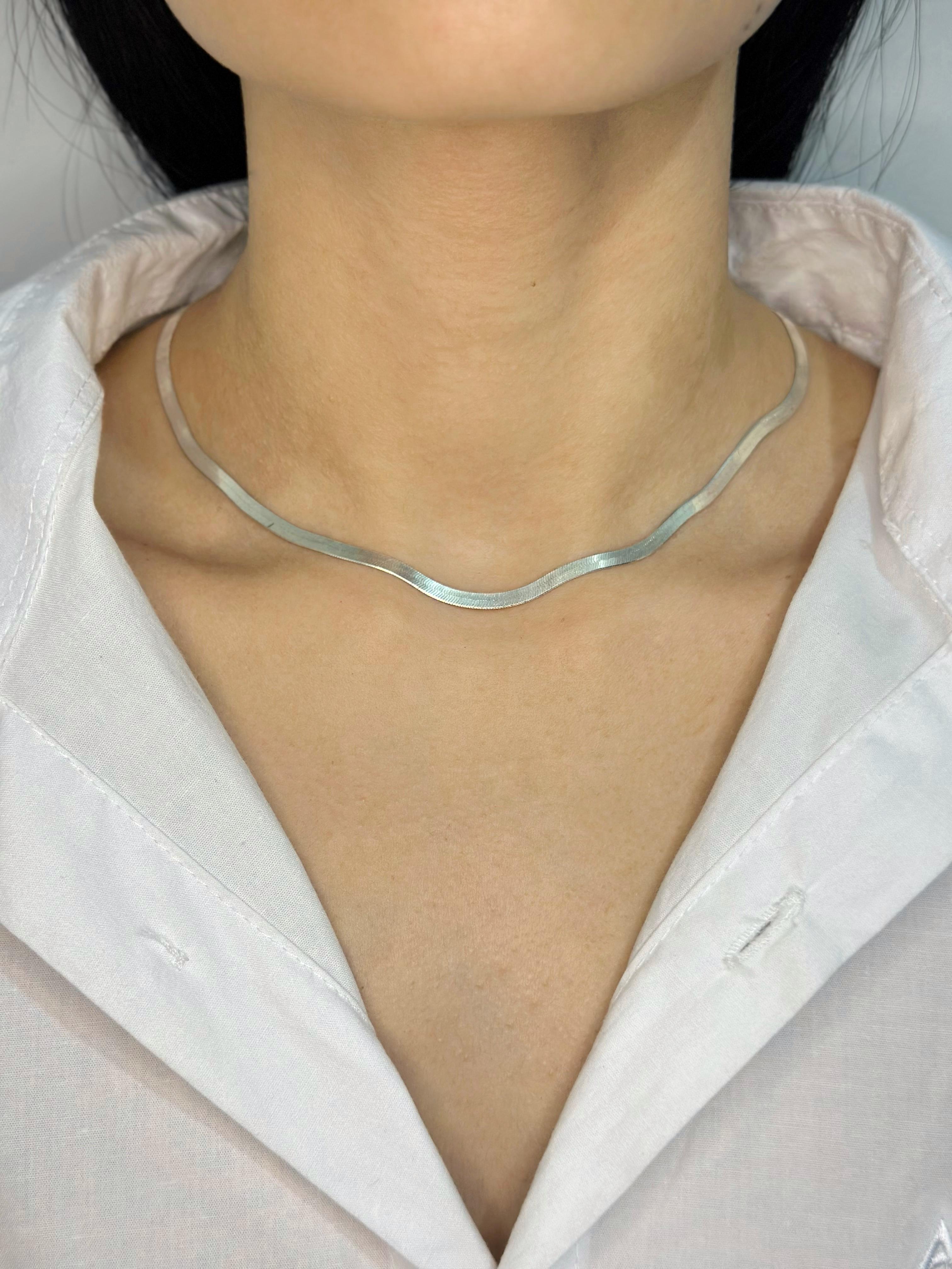 Colar Choker Laminado Feminino em Prata 925 Legítima – Design Exclusivo com Garantia Vitalícia