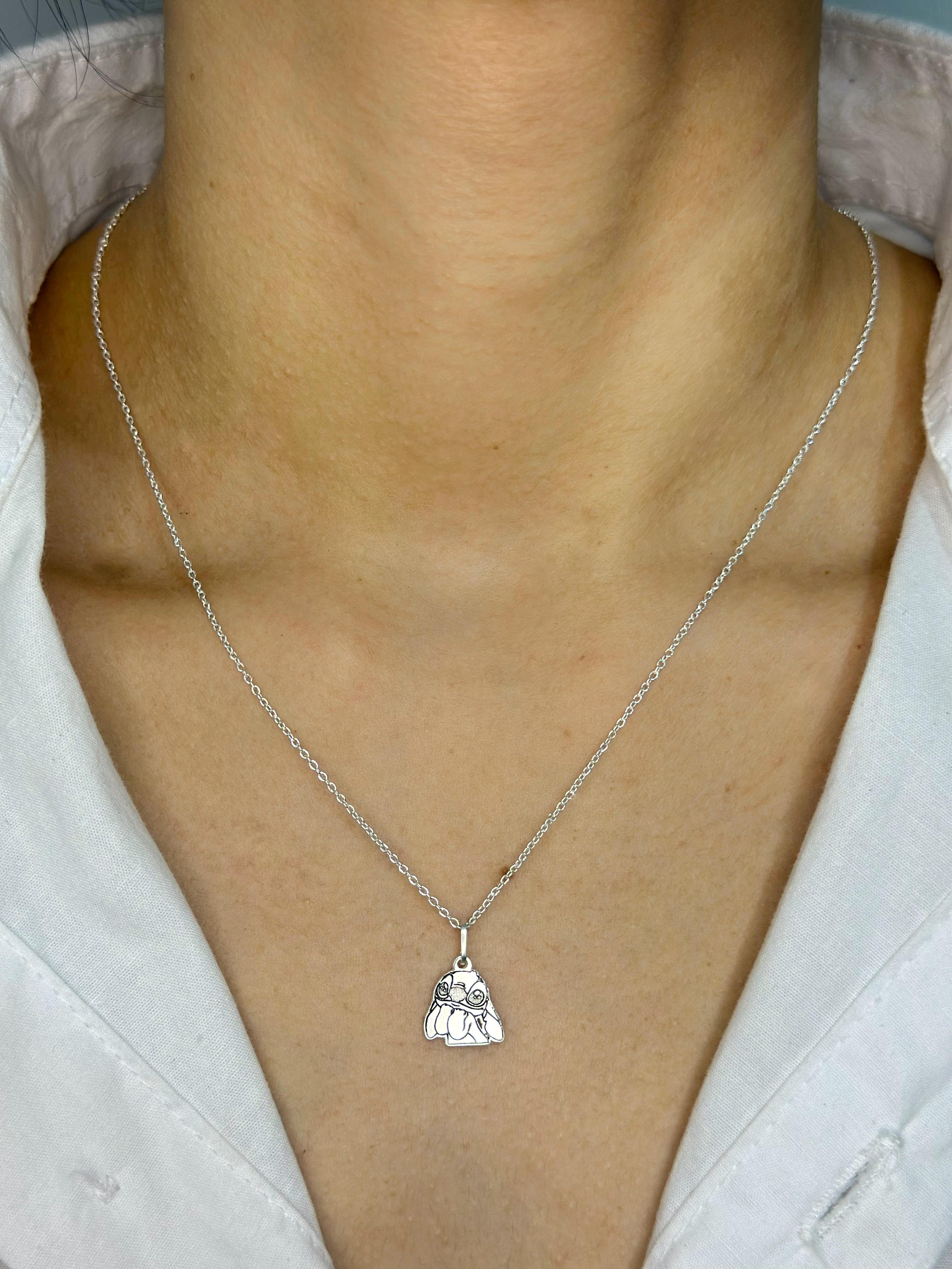Colar Stitch Fofinho Feminino em Prata 925 Legítima – Design Exclusivo com Garantia Vitalícia