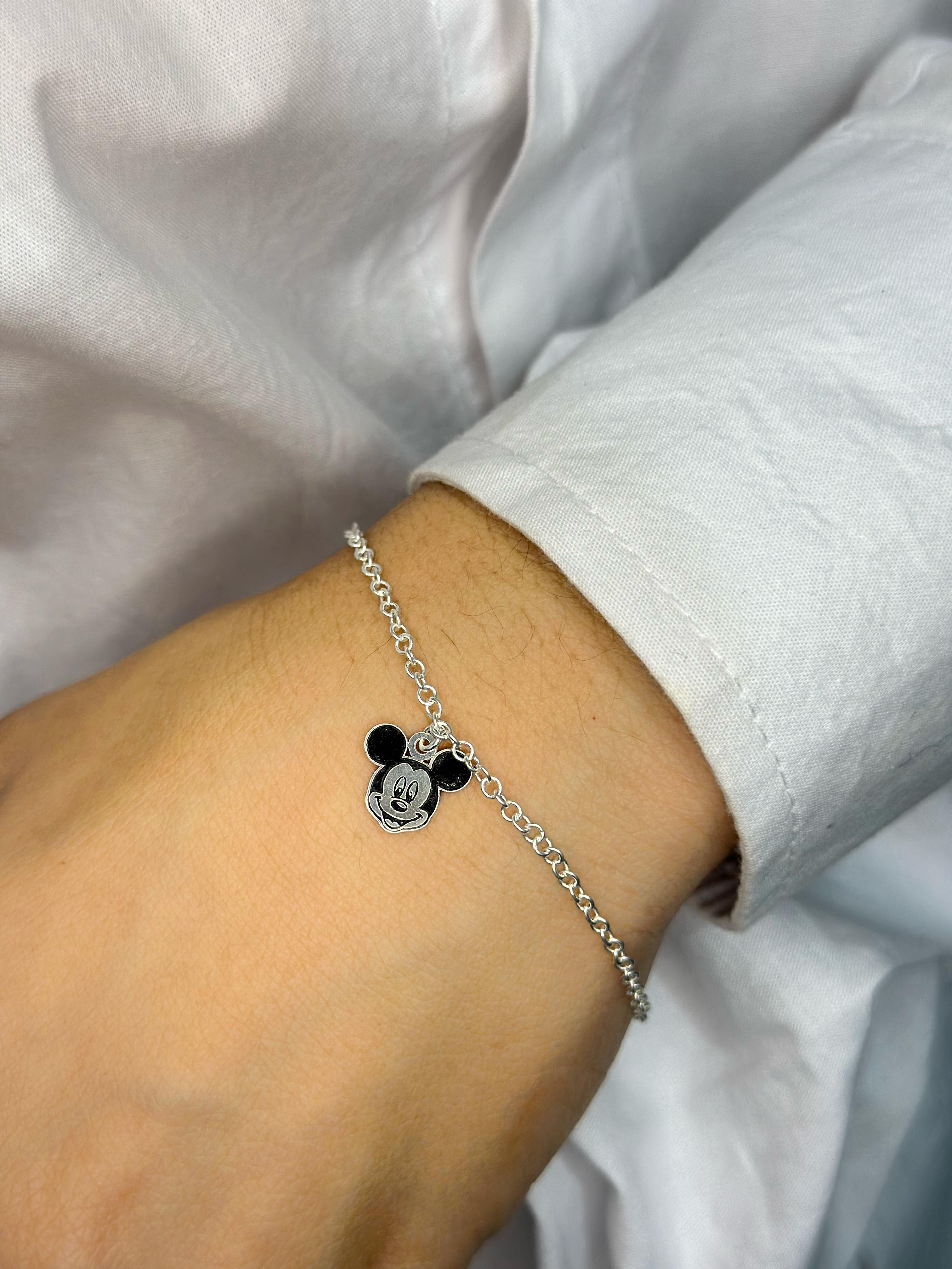 Pulseira Mickey Feminina Prata 925 Legítima Regulável – Alta Qualidade com Garantia Vitalícia