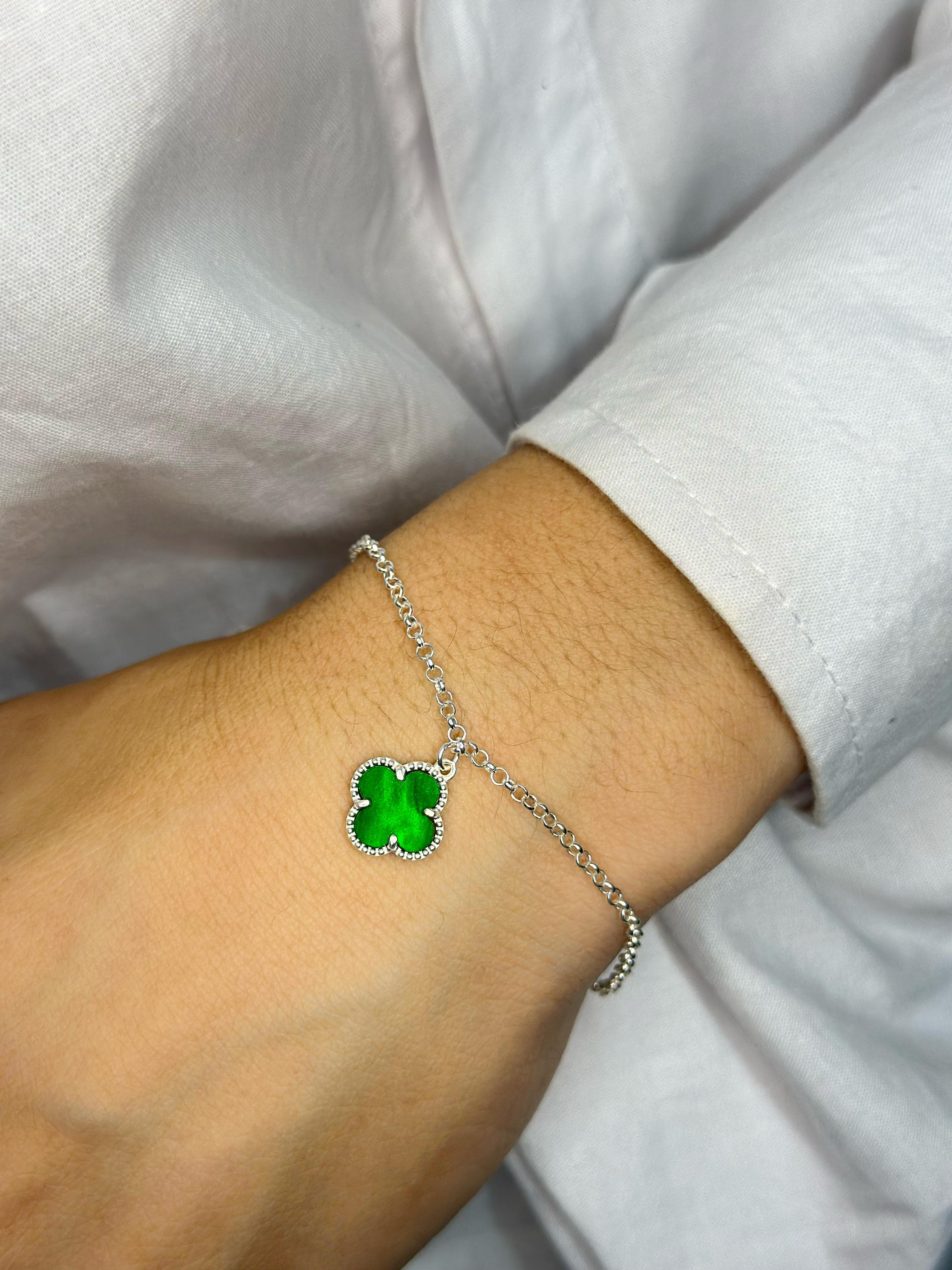 Pulseira Trevo Regulável Feminina em Prata 925 Legítima – Design Exclusivo com Garantia Vitalícia