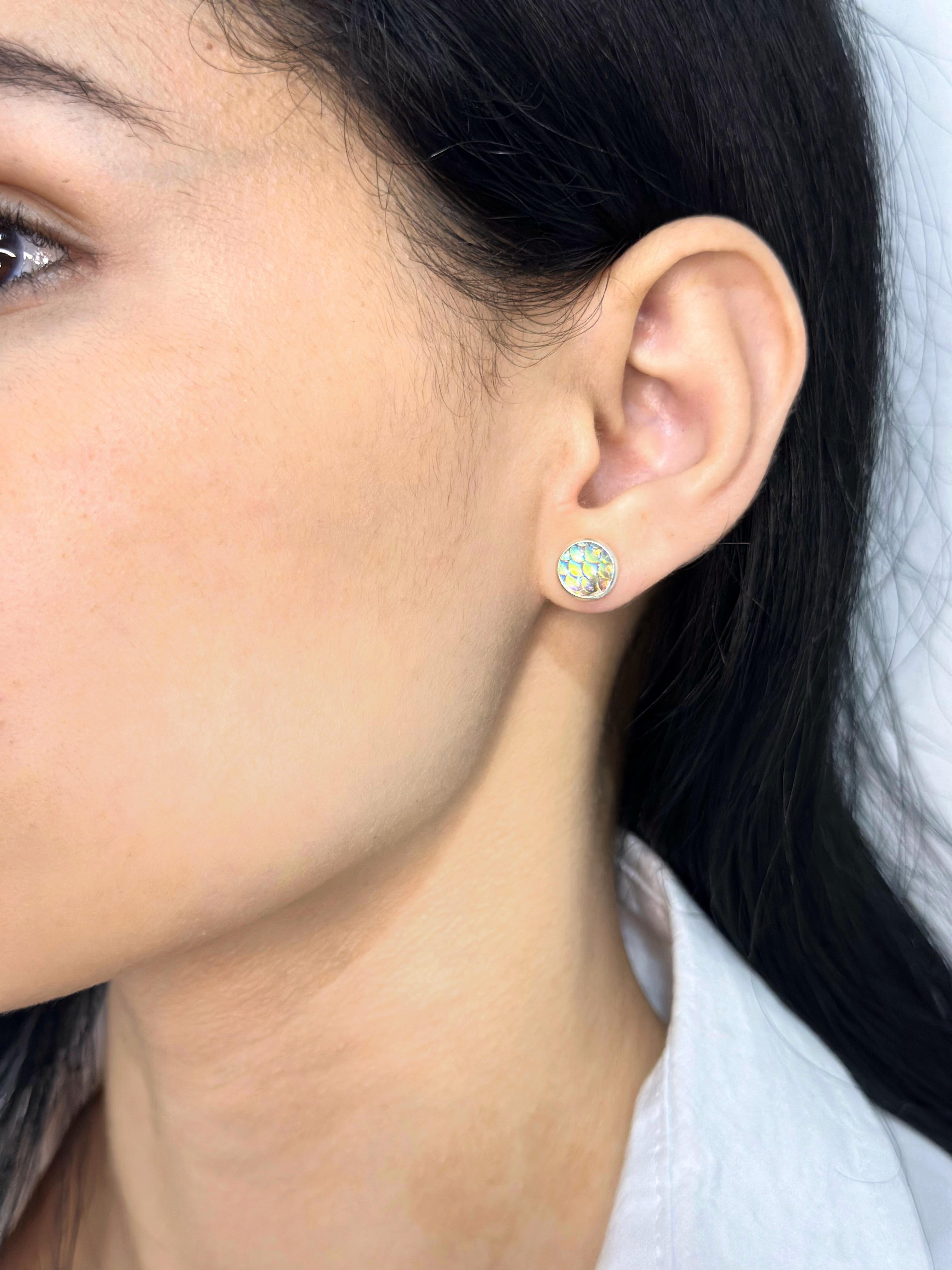 Brinco Escama de Sereia 8mm Feminino Prata 925 Legítima – Alta Qualidade com Garantia Vitalícia