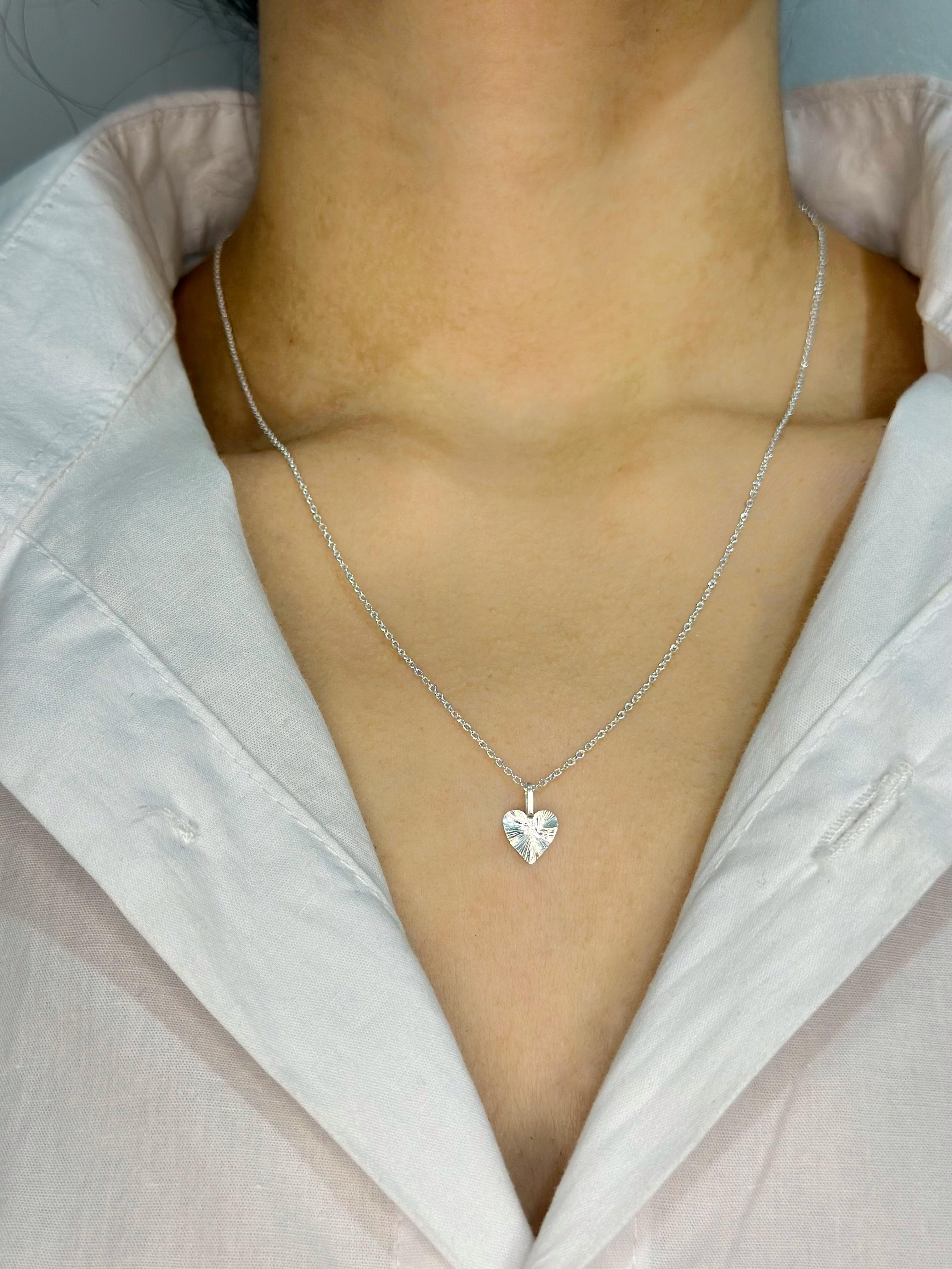 Colar Coração Martelado em Prata 925 Legítima Feminina 45cm – Design Exclusivo com Garantia Vitalícia