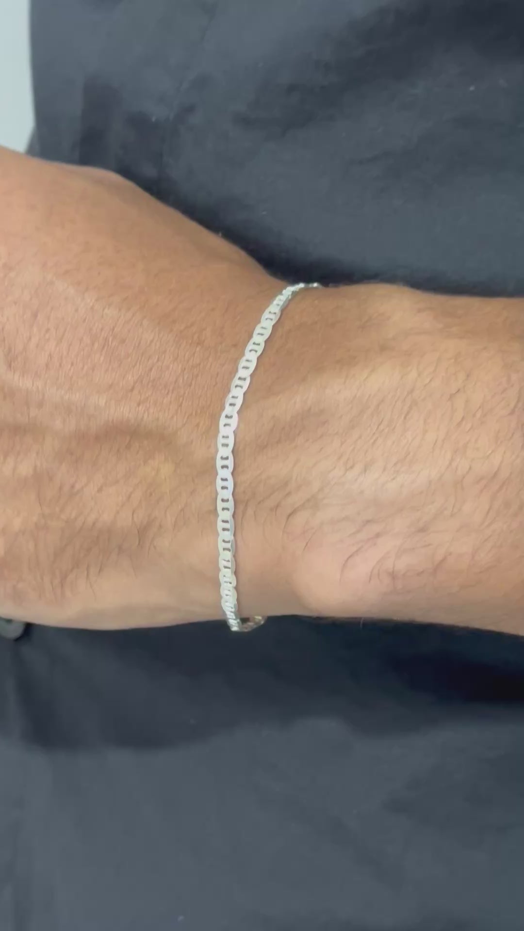 Pulseira Piastrine 3,2mm 21cm em Prata 925 Legítima – Masculina