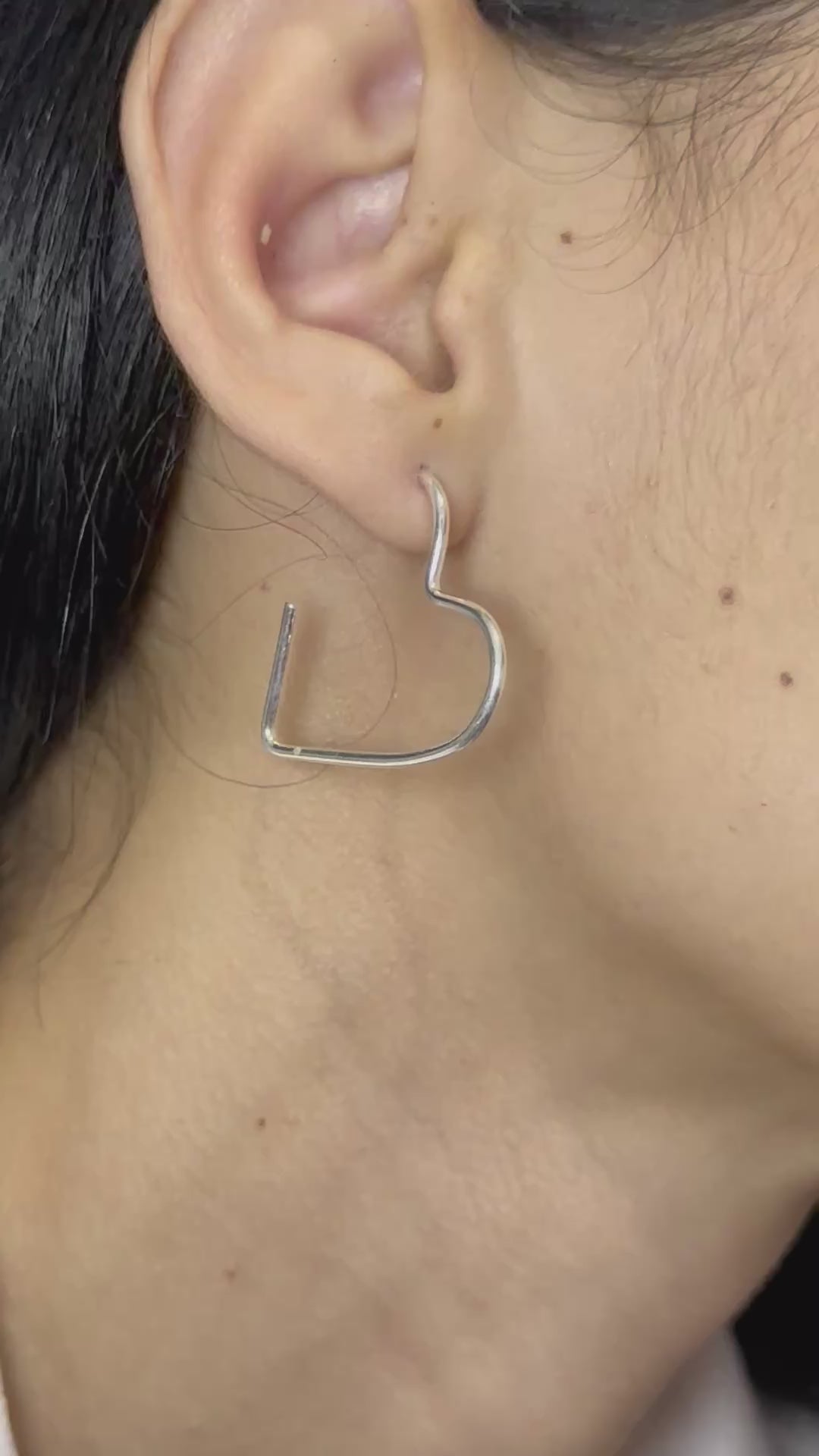 Brinco Argola Coração em Prata 925 Legítima |feminino | Garantia Vitalícia