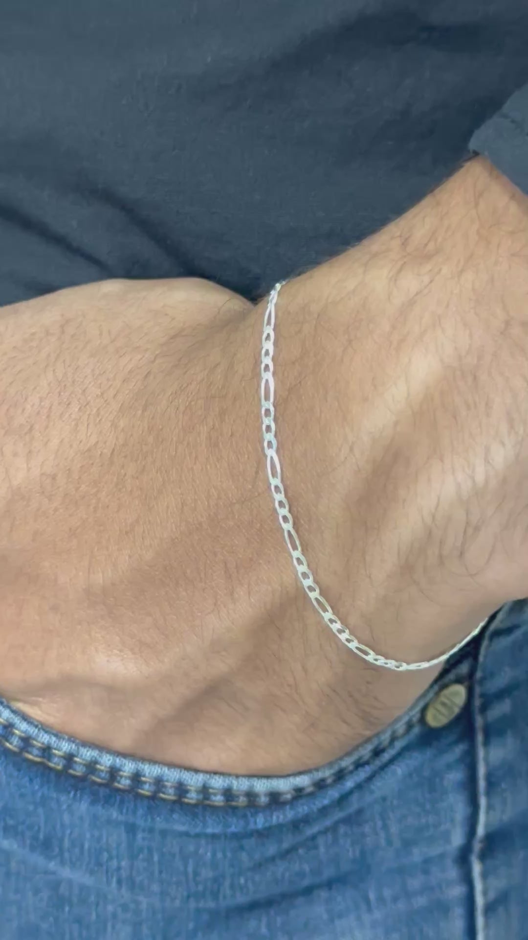 Pulseira 3x1 2,5mm 20cm em Prata 925 Legítima – Masculina