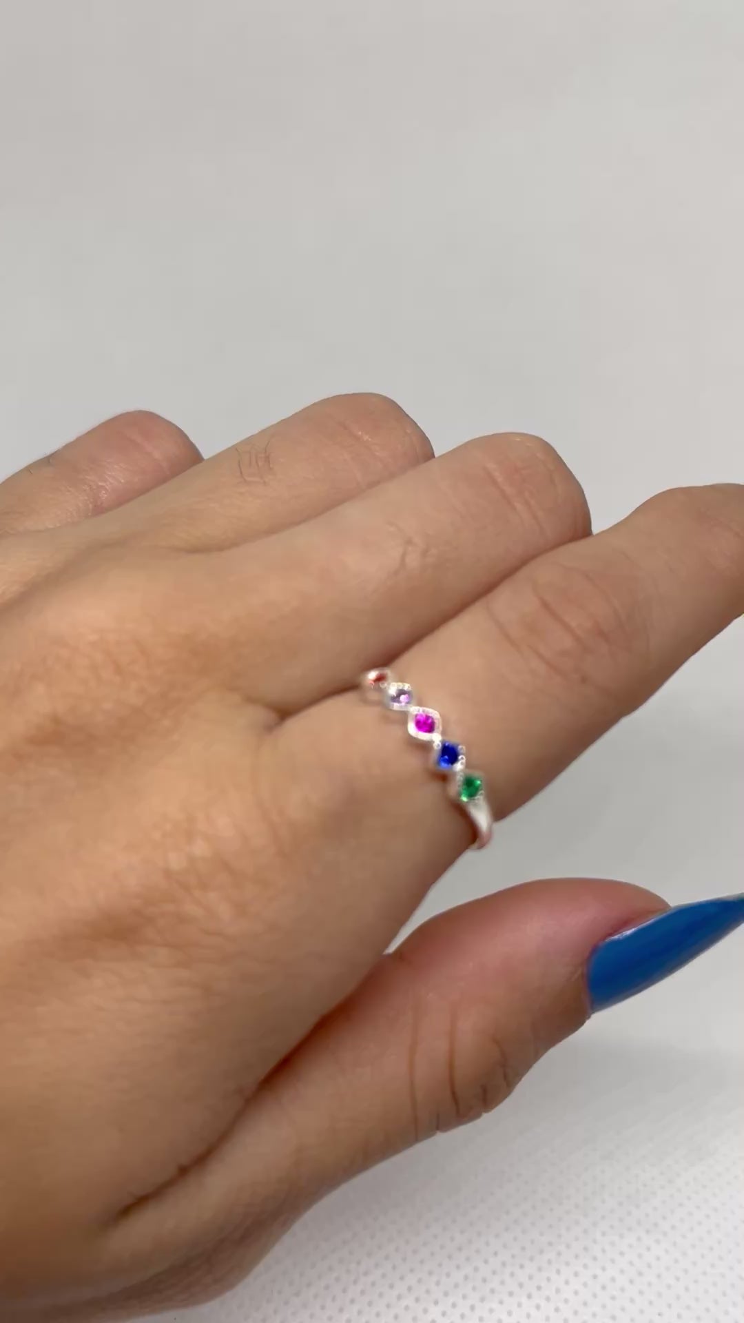 Anel zircônia colorido 💖