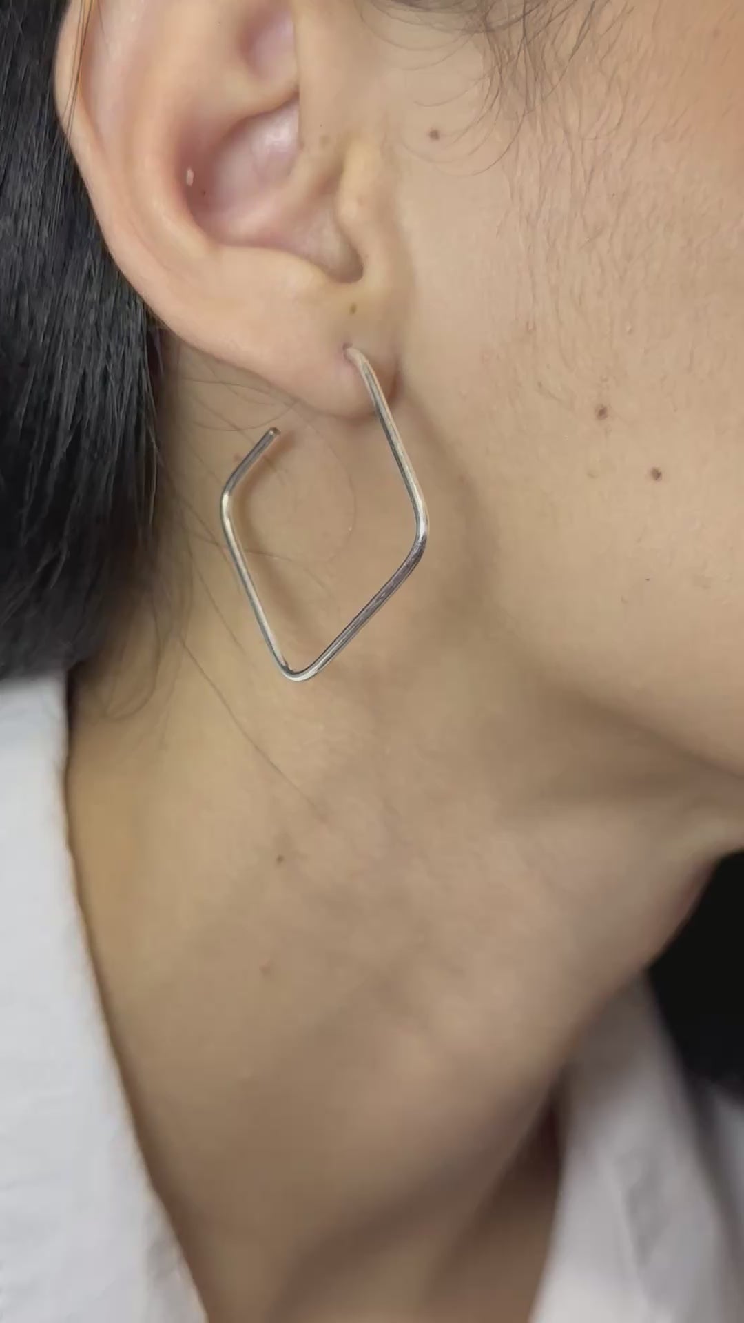 Brinco Argola Quadrado em Prata 925 Legítima |feminino | Garantia Vitalícia
